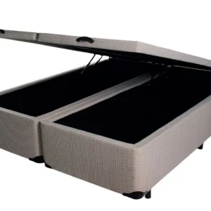 1 Box Baú Queen 158x198x36 Jacquard Bege Luckspuma
